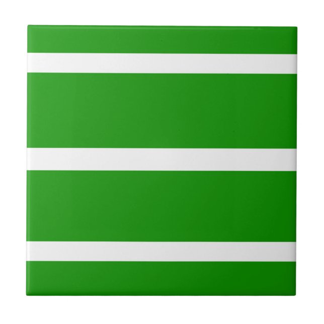 Azulejo Diseño de rayas verdes y blancas (Frente)