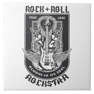 Azulejo Diseño de rock de guitarra
