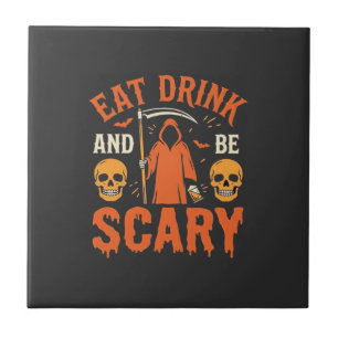 Azulejo diseño de segador espantoso come bebe Halloween_1