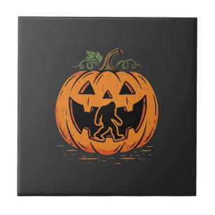 Azulejo Diseño de silueta de calabaza de Halloween de Pie 