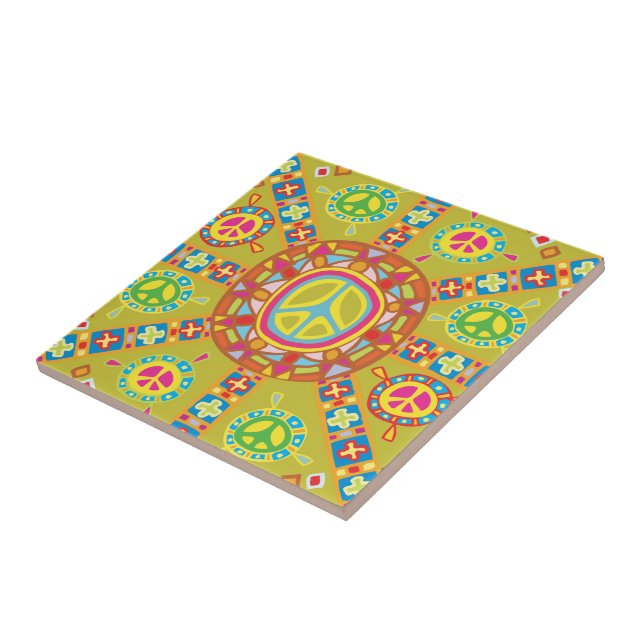 Azulejo Diseño de Símbolos de Paz (Lado)
