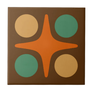 Azulejo Diseño de Starburst Geométrico Moderno de Mid Cent