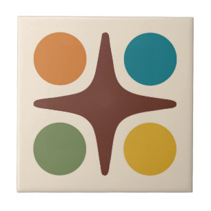 Azulejo Diseño de Starburst Geométrico Moderno de Mid Cent