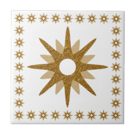 Azulejo Diseño de Starburst Gold Moderno de Mediados del S