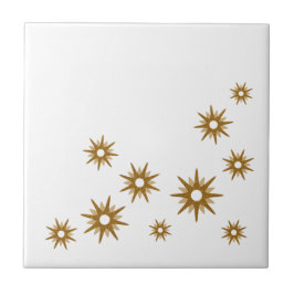 Azulejo Diseño de Starburst Gold Moderno de Mediados del S