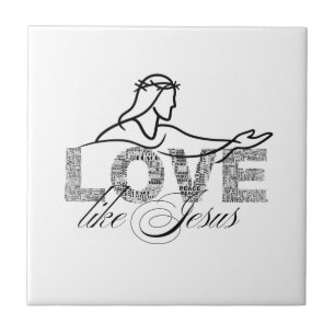Azulejo Diseño de tipografía cristiana Ama como Jesús