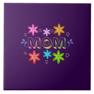 Azulejo Diseño de tipografía para mamá, arte de texto de c