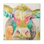 Azulejo Diseño de vacas coloridas<br><div class="desc">Diseño de vaca colorido. Artista: Jennifer Goldberger. ID de la imagen: 109109GG.</div>