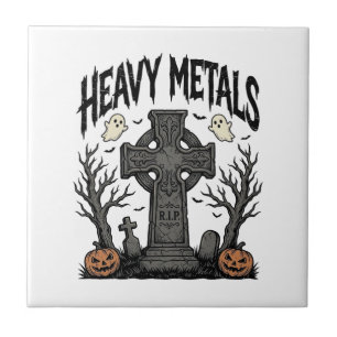 Azulejo Diseño de vector cementerio de Halloween de metale