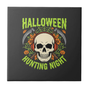 Azulejo Diseño de vector de calavera de guadaña de noche d