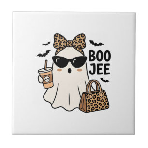 Azulejo Diseño de vector de lazo de leopardo de Halloween 