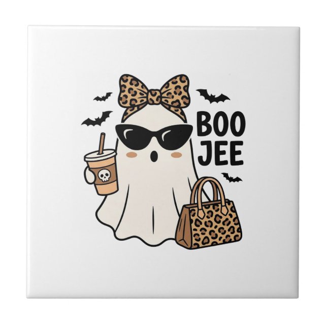 Azulejo Diseño de vector de lazo de leopardo de Halloween  (Frente)