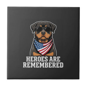 Azulejo Diseño de vector de perro héroe Rottweiler patriót