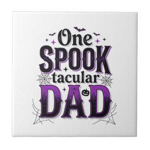 Azulejo Diseño de vector vintage de Halloween de papá Spoo