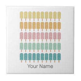 Azulejo Diseño de verano retro de helado de vintage