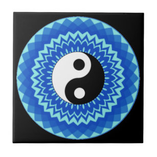 Azulejo Diseño de Ying yang mandala (símbolo yin y yang)