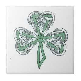 Azulejo Diseño del nudo celta de Shamrock irlandés