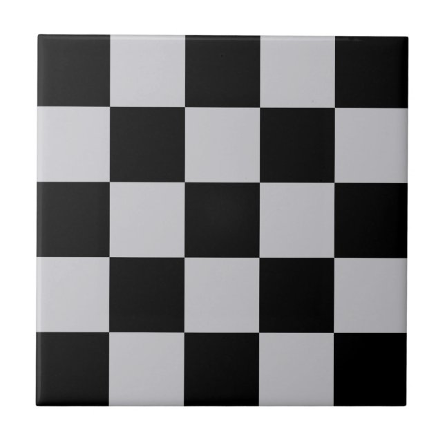 Azulejo Diseño del patrón Ash Gray Gray Checker (Frente)
