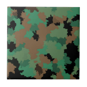 Azulejo Diseño del patrón de camuflaje de la selva verde d