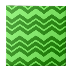 Azulejo Diseño del patrón de Chevron Zig Zag Green