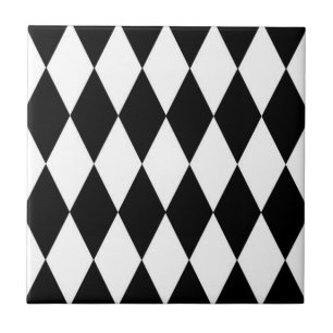 Azulejo Diseño del patrón de diamantes de Harlequin blanco