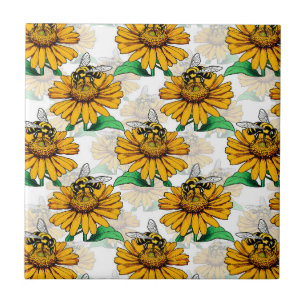 Azulejo Diseño del patrón de flor de girasol