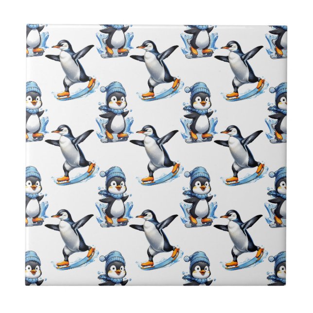 Azulejo Diseño del patrón de pingüinos (Frente)