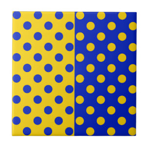 Azulejo Diseño del patrón de puntos de polka amarillo medi