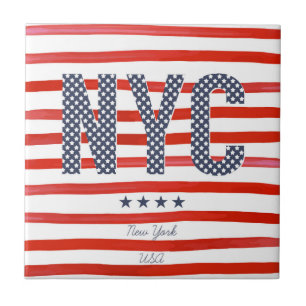 Azulejo Diseño del rojo de NYC el  , blanco y azul