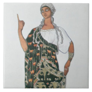 Azulejo Diseño del traje de Phedre, 1917 (litho del color)