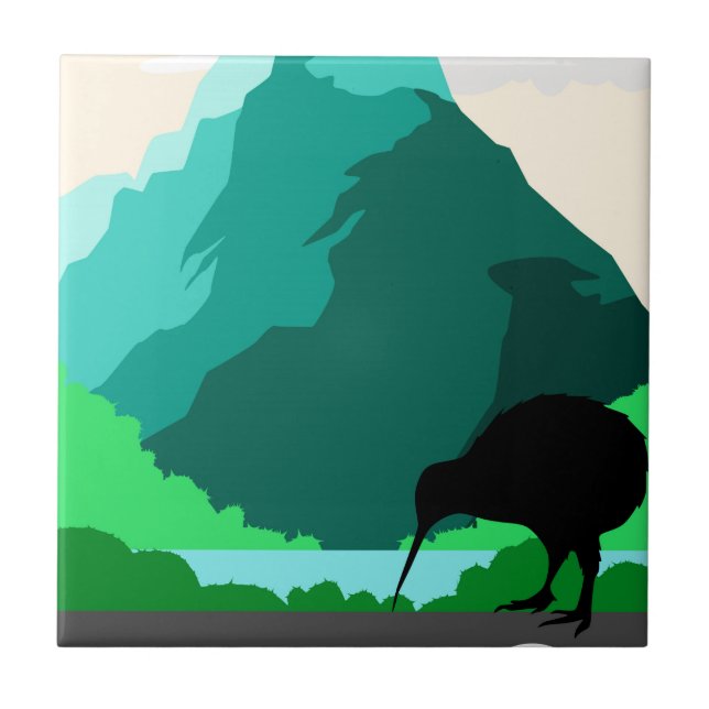 Azulejo Diseño del vintage de Nueva Zelanda (Frente)