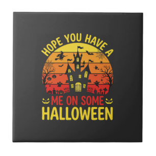 Azulejo Diseño divertido de casa embrujada de Halloween pa