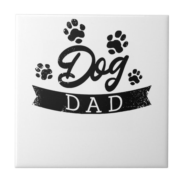 Azulejo Diseño divertido de Dog Dad - Idea de regalo para  (Frente)