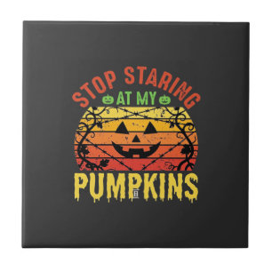 Azulejo Diseño divertido de Halloween para dejar de mirar
