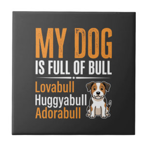 Azulejo Diseño Divertido de Perro Lleno de Hype