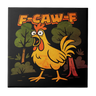 Azulejo Diseño Divertido de Pollo – Animal de Dibujos Anim