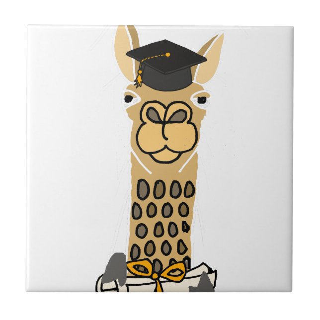 Azulejo Diseño divertido del arte de la graduación de la (Frente)