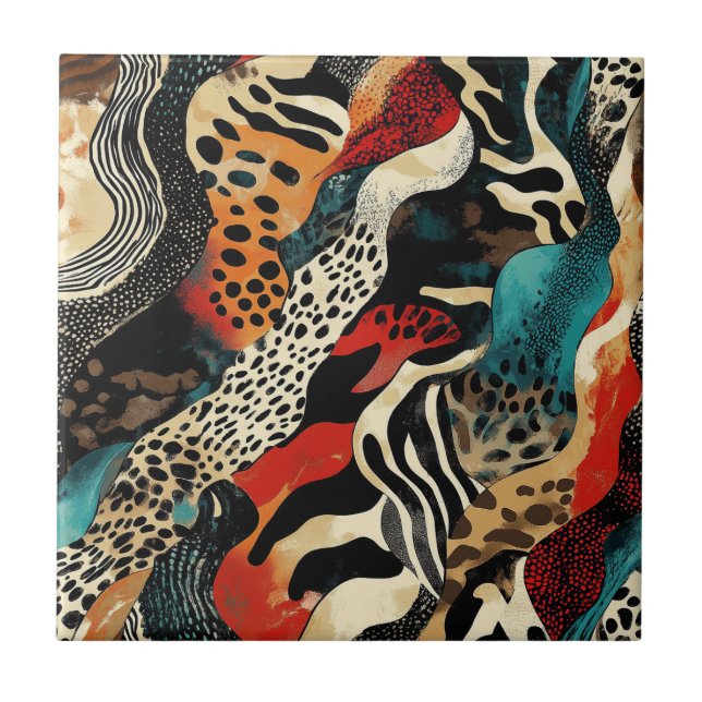 Azulejo Diseño elegante de fusión de impresión animal (Frente)