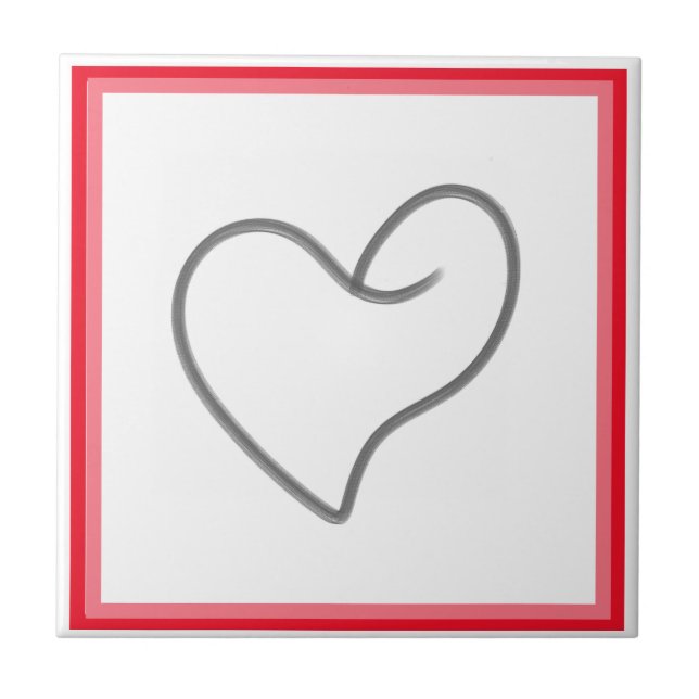 Azulejo Diseño elegante en forma de corazón (Frente)