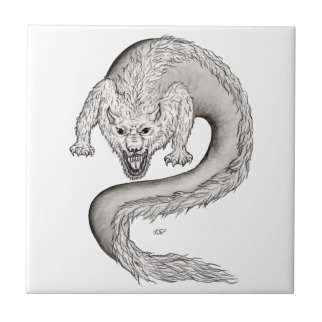 Azulejo Diseño en blanco y negro de Wolfdragon (Frente)
