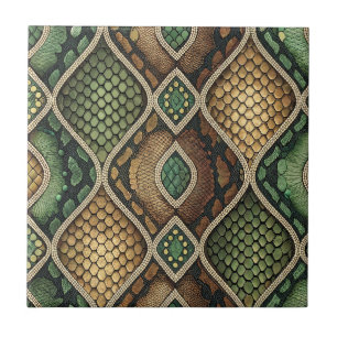 Azulejo Diseño Exótico Ornamentado Geométrico de Piel de S