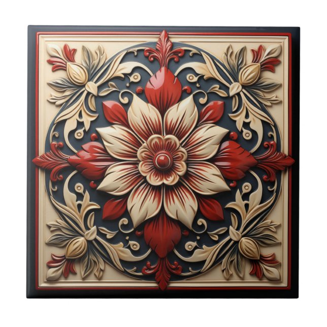 Azulejo Diseño floral (Frente)