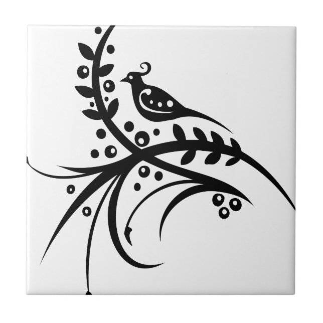 Azulejo Diseño floral del remolino del chino (Frente)