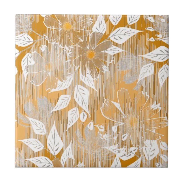 Azulejo Diseño floral elegante. (Frente)