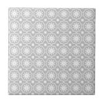 Azulejo Diseño floral geométrico moderno y gris<br><div class="desc">Baldosas de cerámica de motivos florales geométricos y modernos de color blanco gris</div>