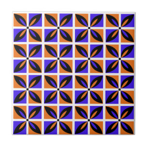 Azulejo Diseño floral geométrico negrita