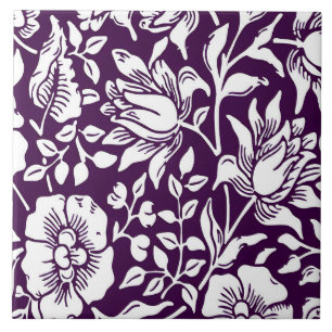Azulejo Diseño Floral Vintage de Malva de William Morris