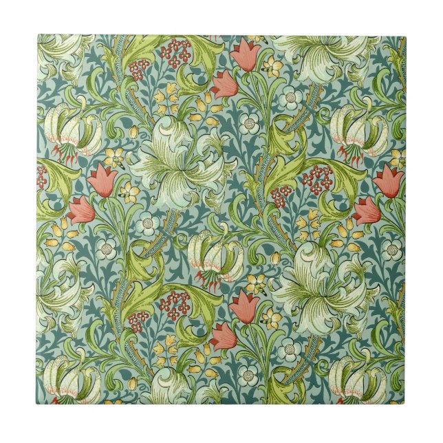 Azulejo Diseño floral William Morris Golden Lily (Frente)