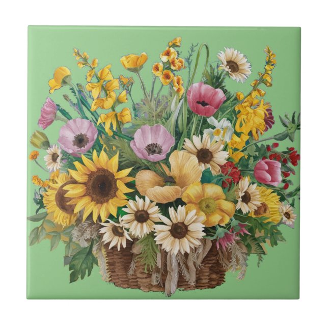 Azulejo Diseño foral Tile cerámico (Frente)