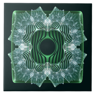 Azulejo diseño fractal simétrico blanco